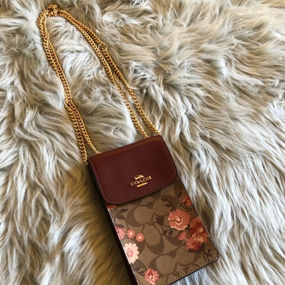 NWT Coach floral chain crossbody handbag_3